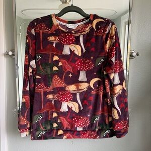 Always Dreaming pajama set with mushroom print